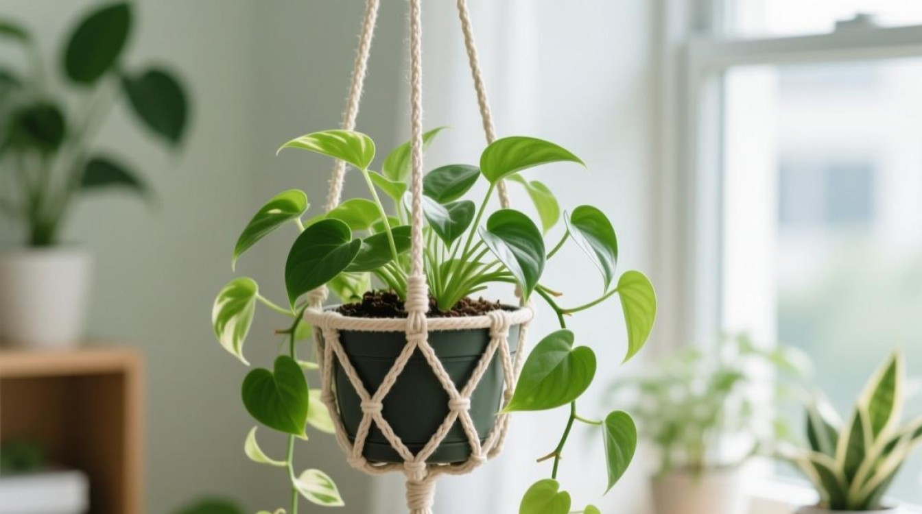 怎么挂植物吊篮图片