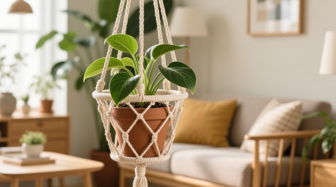 如何轻松获得家具吊篮盆栽？