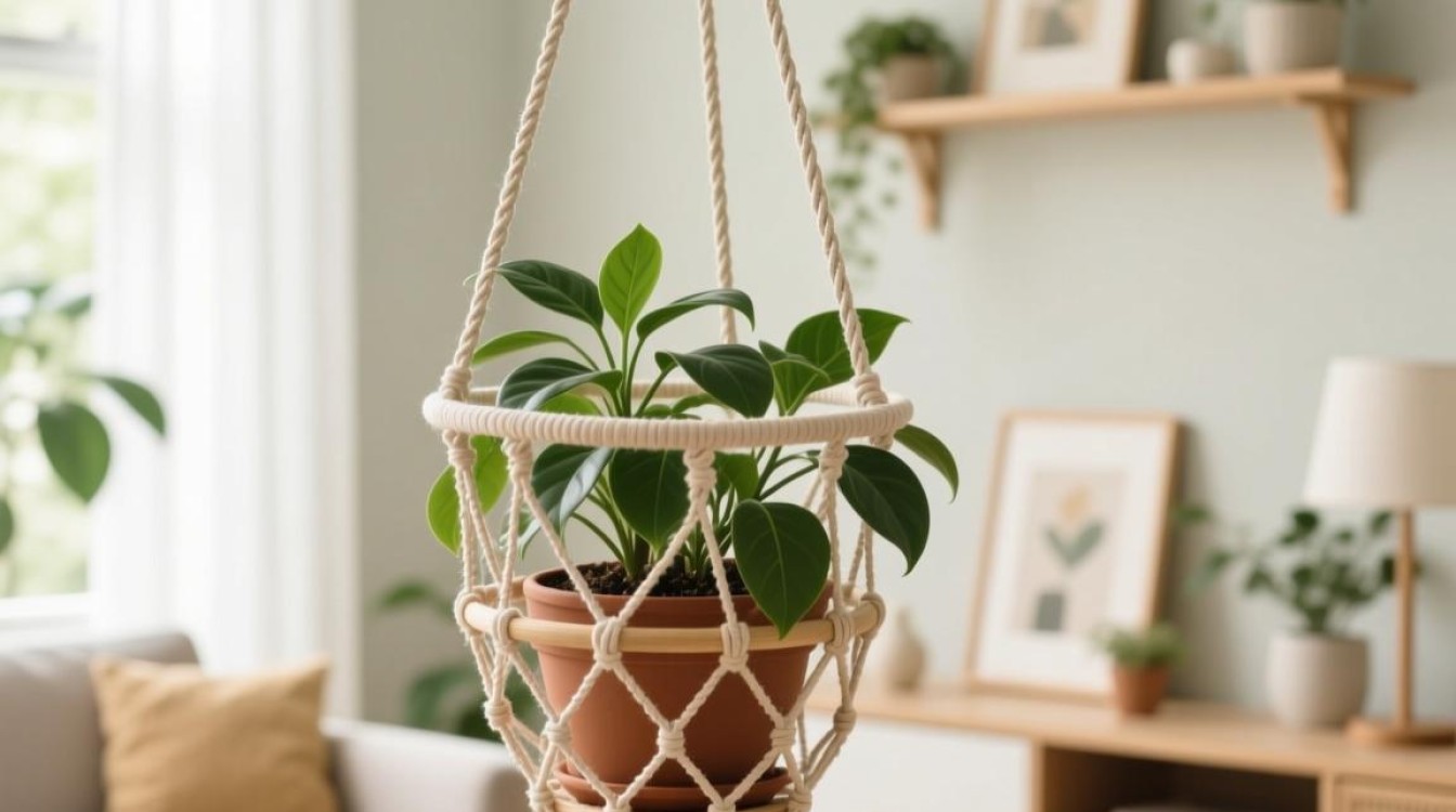 如何轻松获得家具吊篮盆栽？
