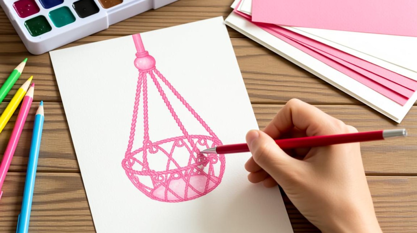 粉色吊篮绘画教程图解可行吗？