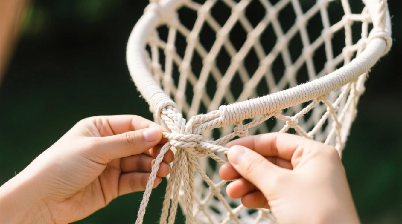 网兜吊篮绑绳子方法正确步骤？