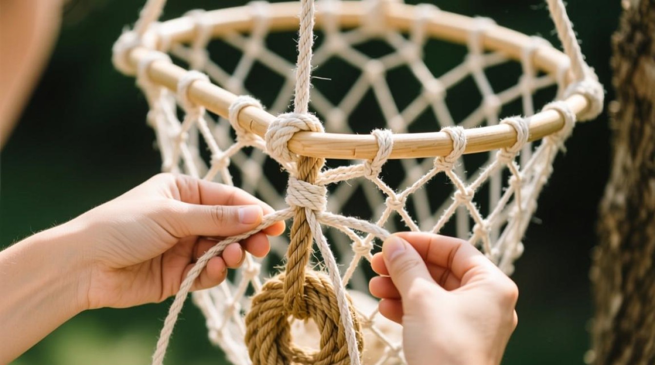 网兜吊篮绑绳子方法正确步骤？