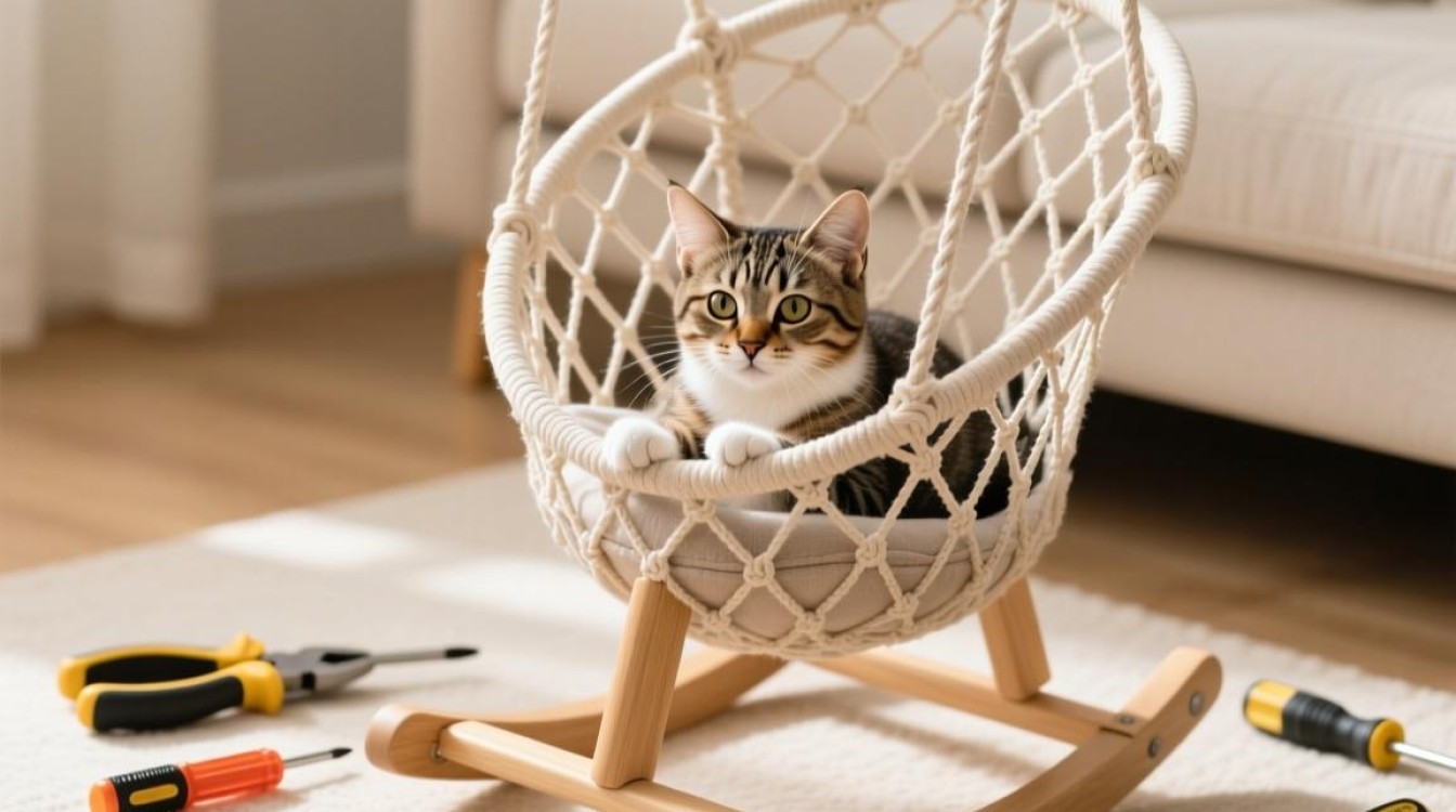 如何正确安装小猫吊篮摇椅？