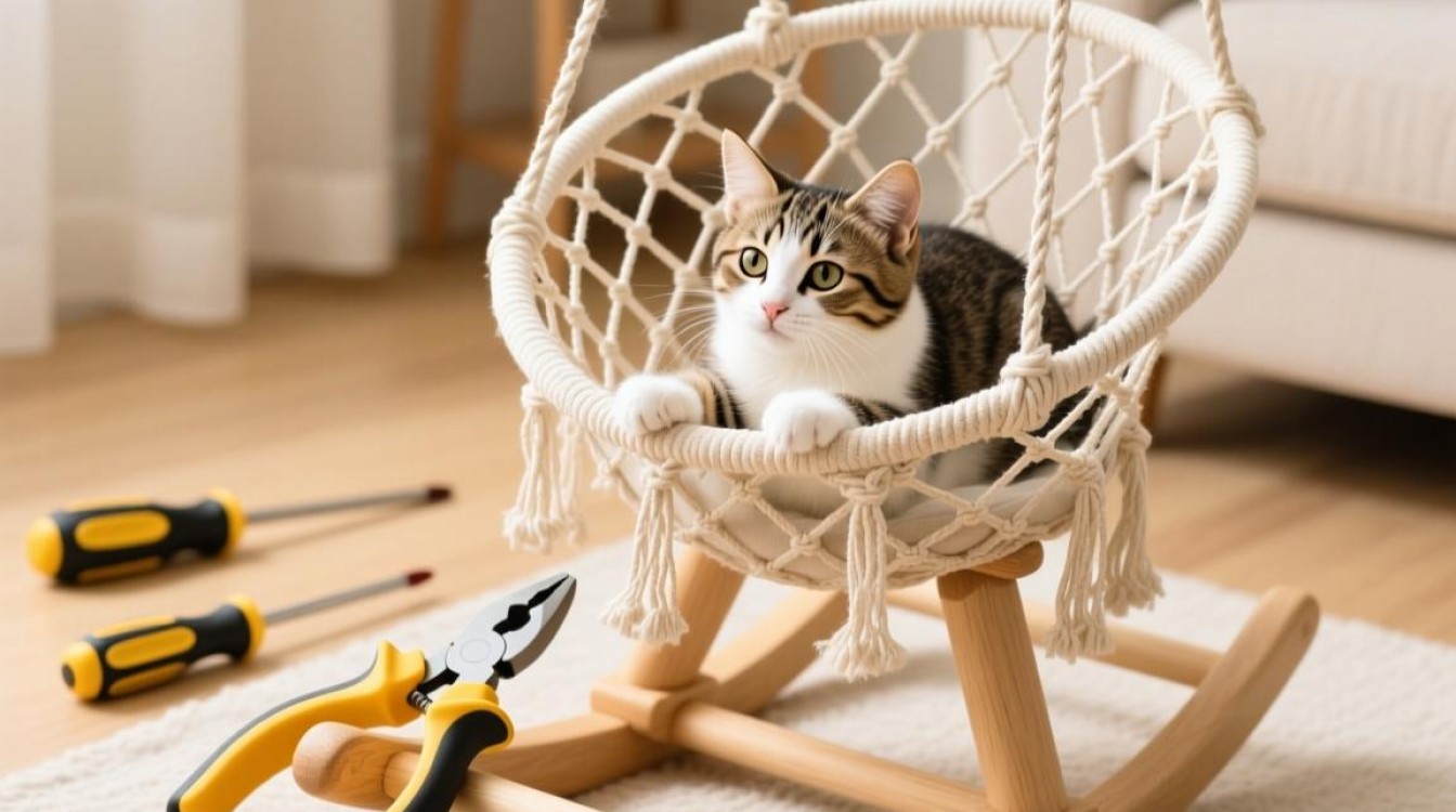 如何正确安装小猫吊篮摇椅？