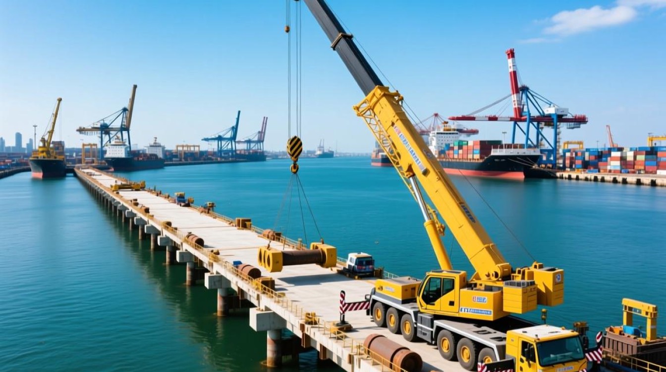 吊车吊40米栈桥