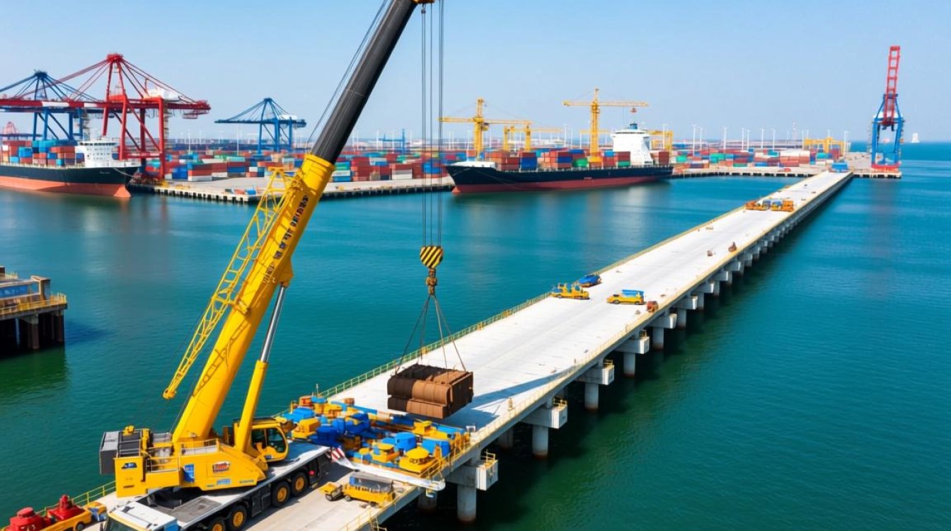 吊车吊40米栈桥