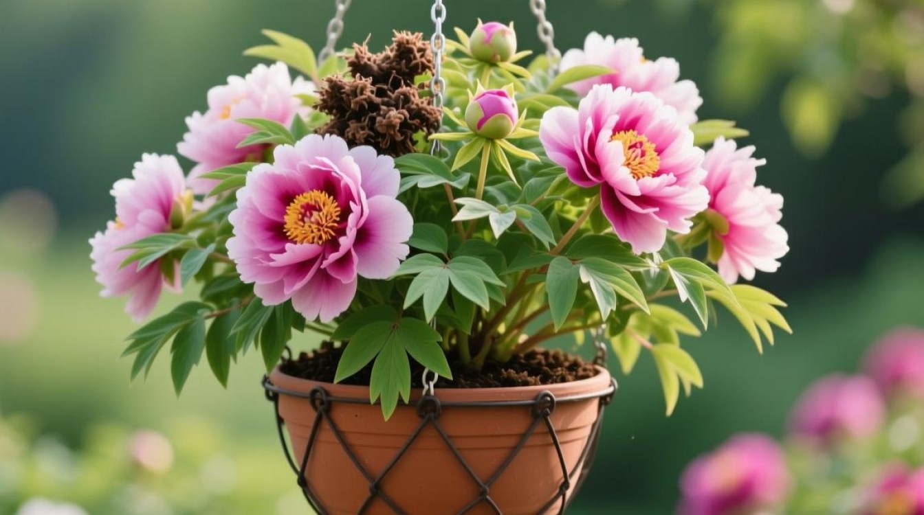 牡丹吊篮摘顶方法及注意事项有哪些？