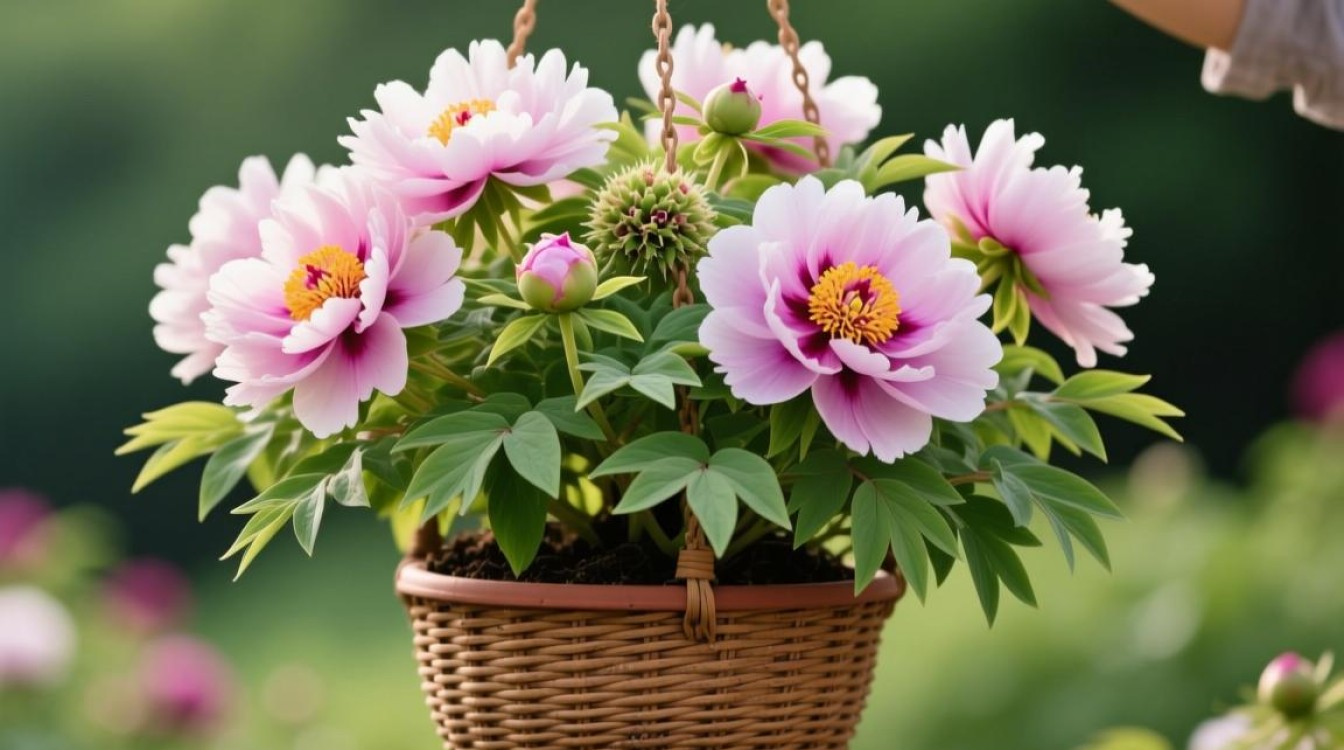 牡丹吊篮摘顶方法及注意事项有哪些？