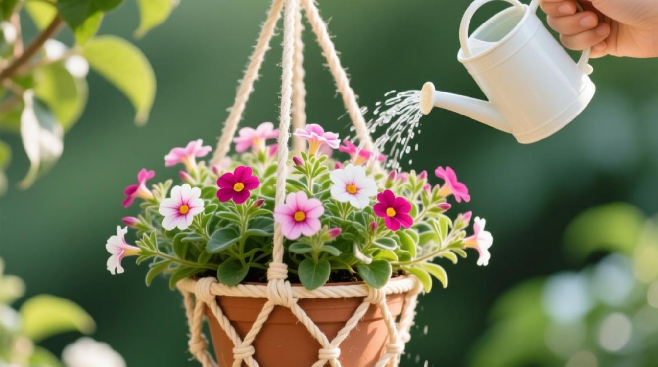 吊篮花卉盆栽浇水频率和技巧是什么？