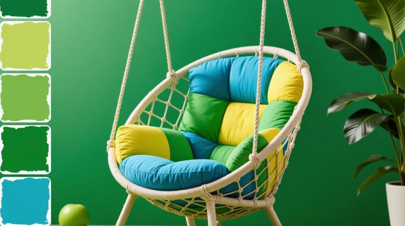 如何调整吊篮摇椅的绿色调？