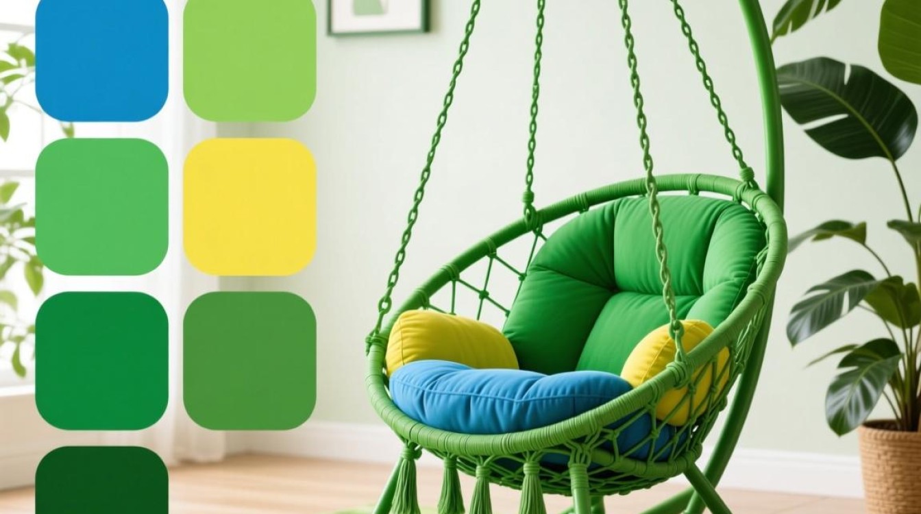 如何调整吊篮摇椅的绿色调？