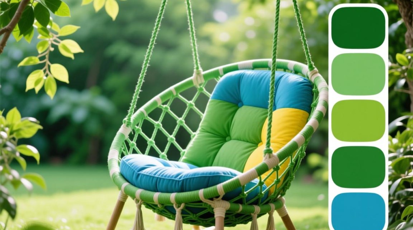 如何调整吊篮摇椅的绿色调？