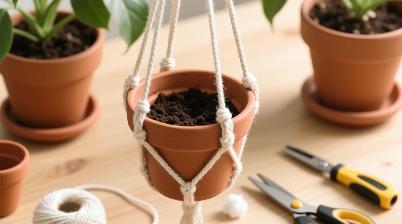 如何安全拆卸花盆吊篮的棉线？