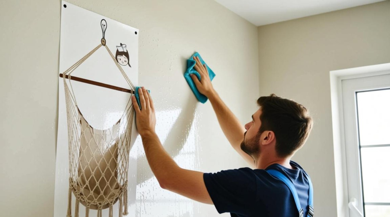 房间吊篮贴纸正确粘贴方法是什么？