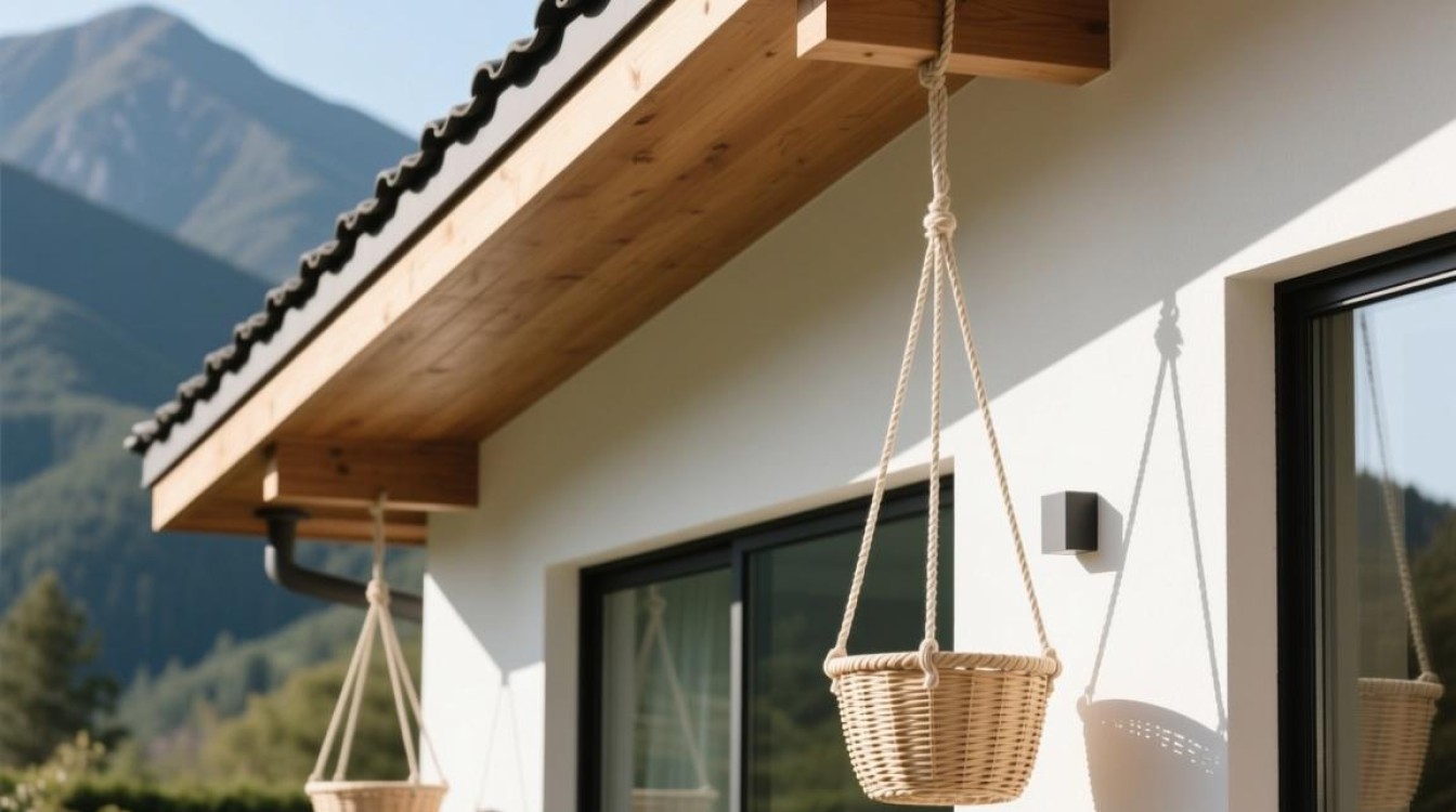 山墙吊篮悬挂美学，如何打造美观的吊篮装饰？