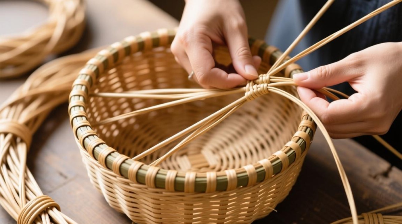 藤编圆形吊篮教程，新手如何入门编织？