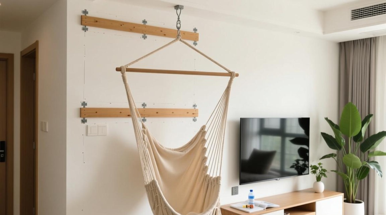 客厅墙上如何安全安装吊篮？