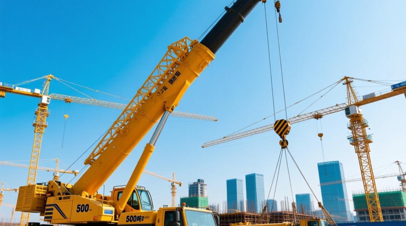 500吨吊车高清图曝光，揭秘惊人工程能力？