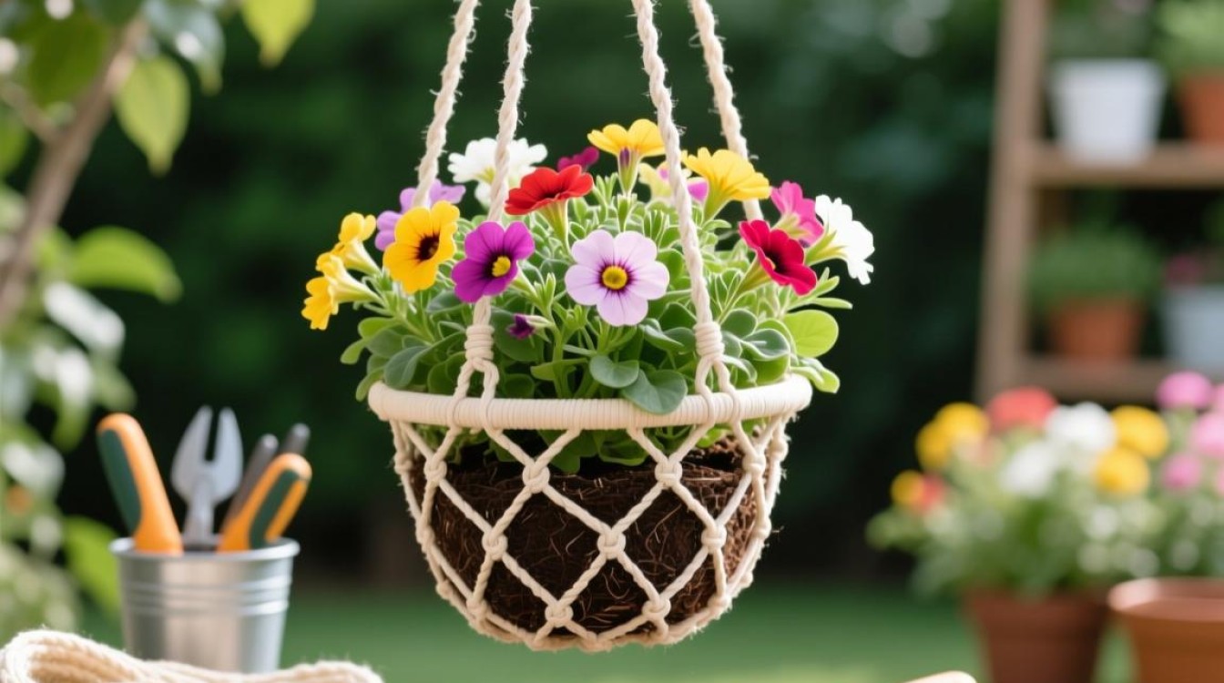 吊篮花卉如何正确绑扎固定？