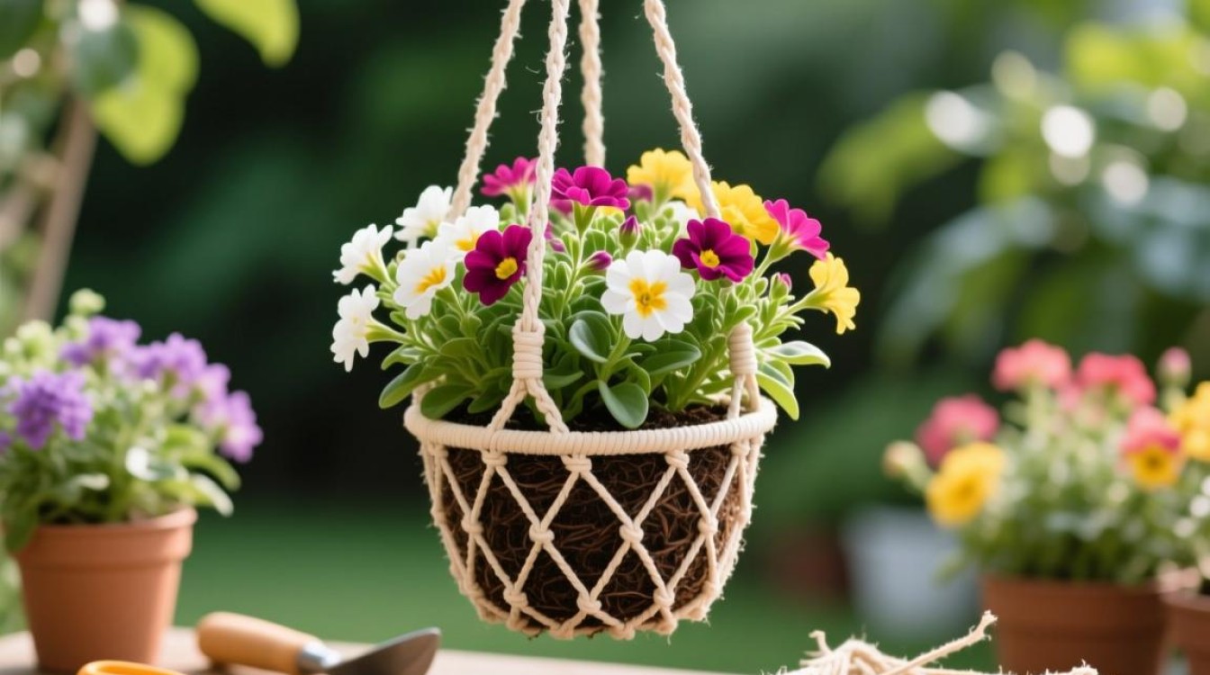 吊篮花卉如何正确绑扎固定？