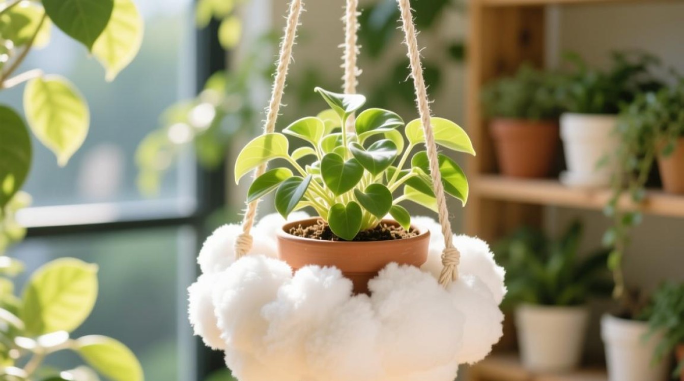 云朵吊篮花盆摆放技巧，如何打造空中花园？