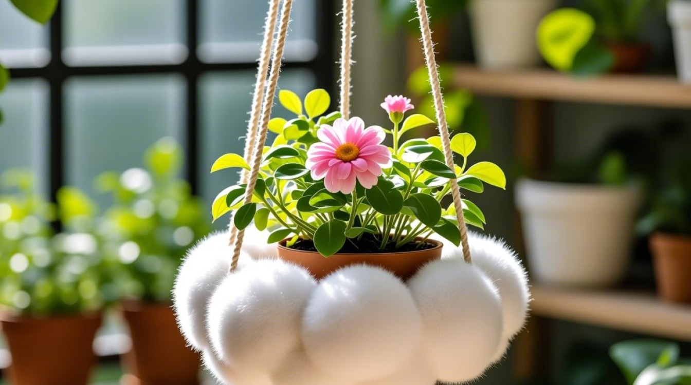 云朵吊篮花盆摆放技巧，如何打造空中花园？