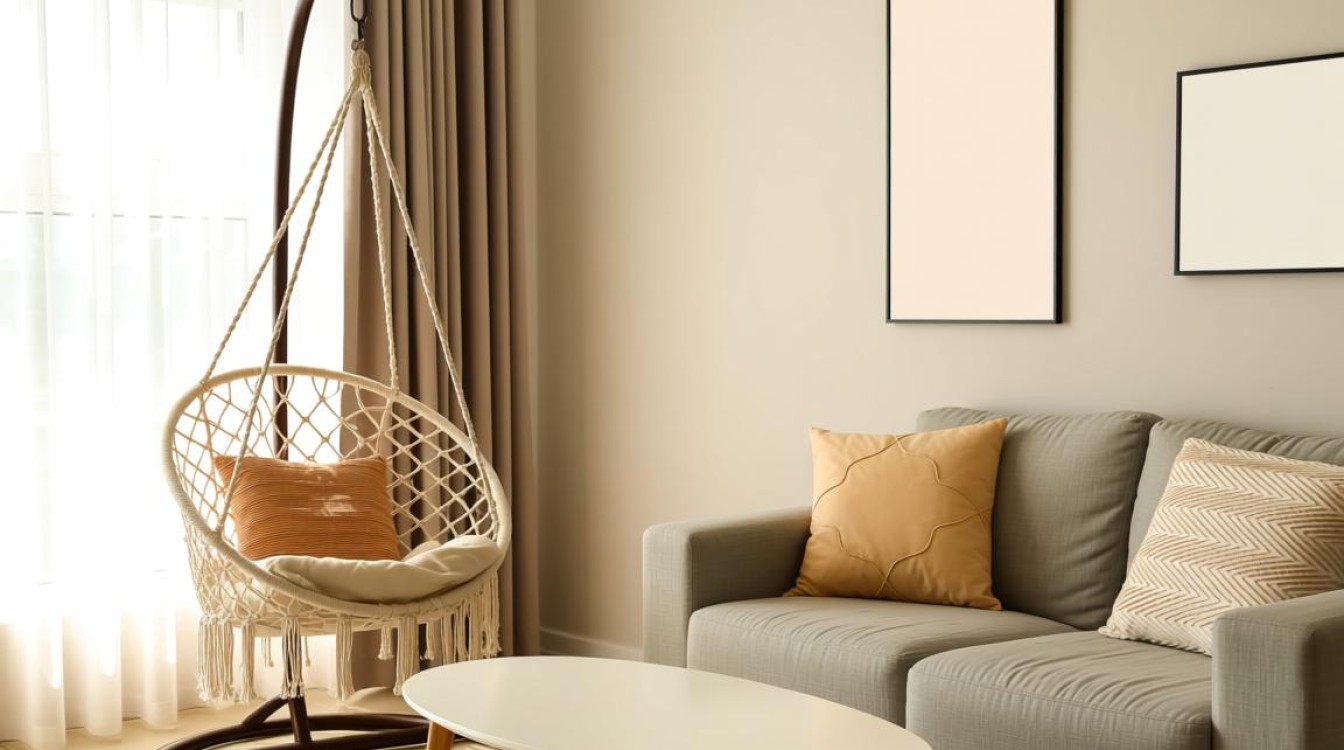 吊篮旁摆设茶几，有何独特考量？