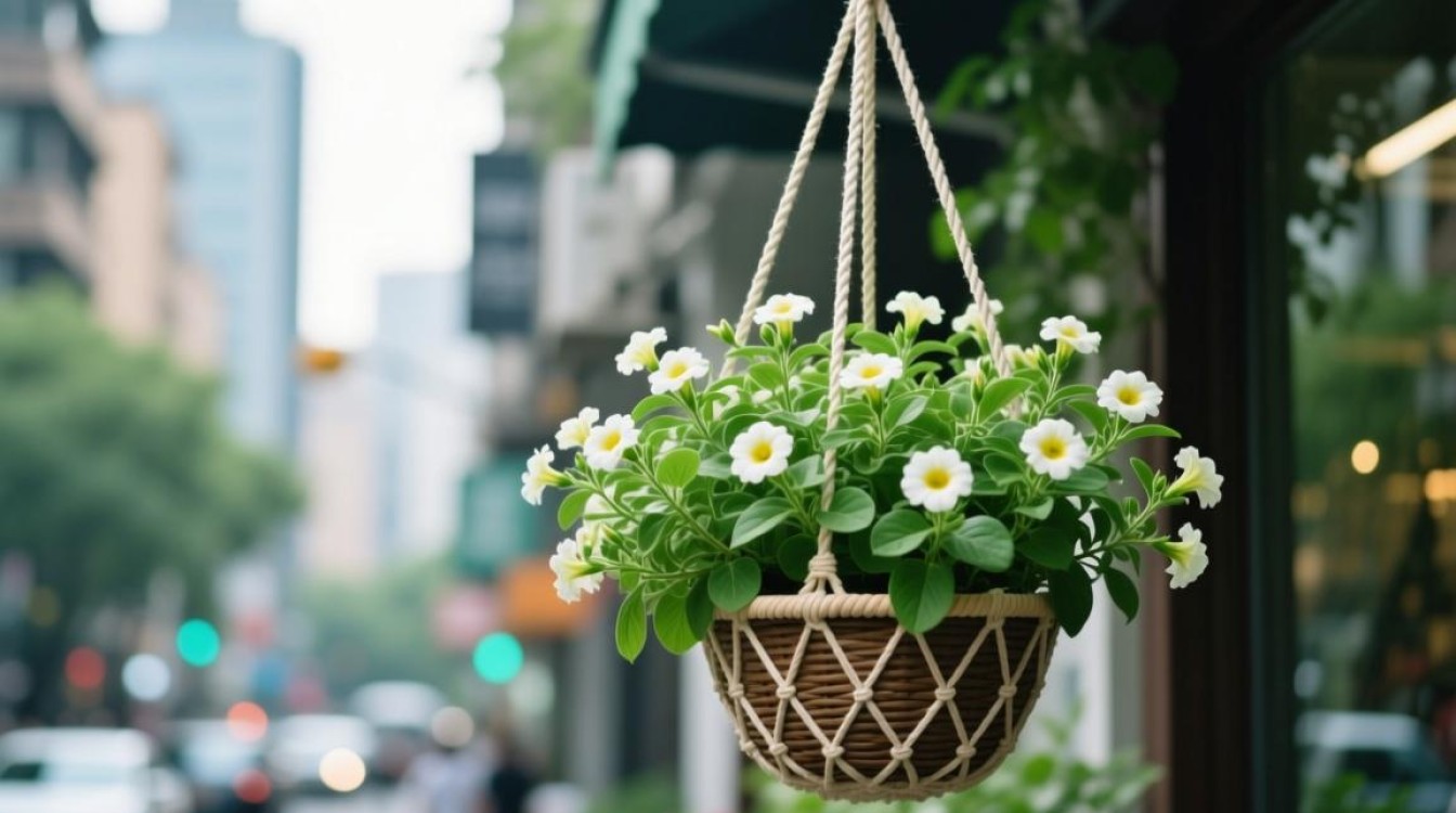 吊篮里绽放的花，究竟是什么品种？