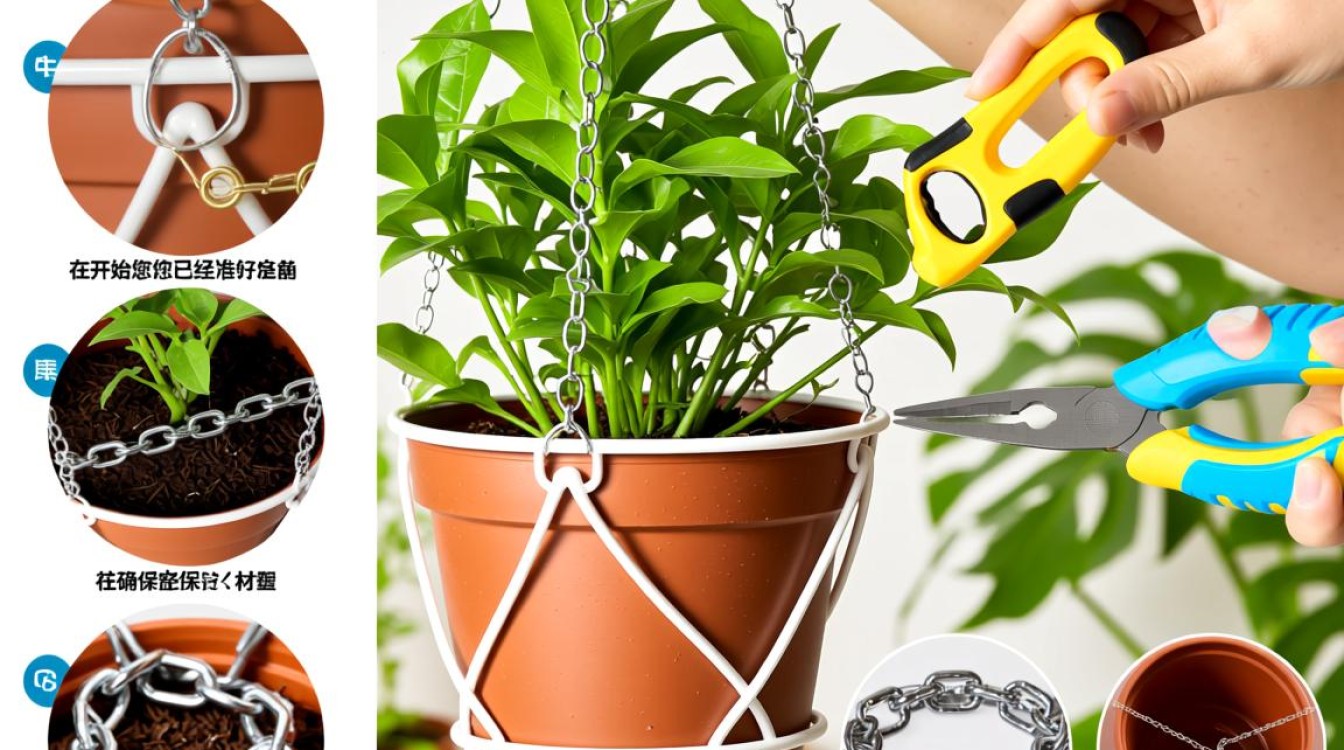 花盆挂链吊篮安装步骤详解？