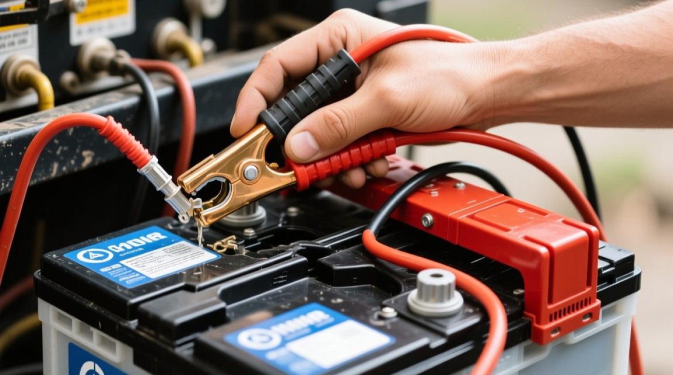 吊车电瓶接线图示不明？接线方法正确吗？